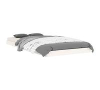 vidaXL Estructura Cama Individual Madera Maciza Pino Blanco 90x190 cm