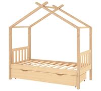 Vidaxl estructura cama infantil con cajón madera pino maciza 80x160 cm