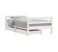 vidaXL Estructura de Cama Infantil y Cajones, Somier con Almacenaje, Cama para Niños, Mueble para Dormitorio, Madera de Pino Blanco 80x160 cm