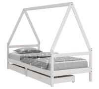 vidaXL Estructura Cama niños con cajones Madera Pino Blanco 80x200 cm