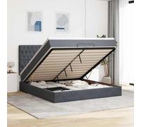 vidaXL Estructura Cama otomana colchones Terciopelo Gris Oscuro, Estructura de Cama, Estructura de Cama otomana, Estructura de Cama con Almacenamiento Debajo de la Cama