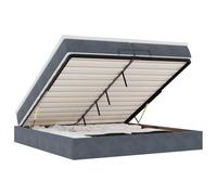 vidaXL Estructura cama otomana colchones terciopelo gris oscuro, marco de cama, marco de cama otomana, marco de cama con almacenamiento debajo de la cama