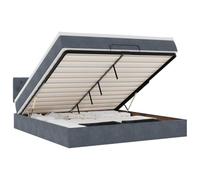 vidaXL Estructura Cama otomana con colchón Gris Oscuro 160x200 cm
