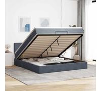 vidaXL Estructura Cama otomana con colchón Gris Oscuro 160x200 cm, Marco de Cama, Marco de Cama otomana, Marco de Cama con Almacenamiento Debajo de la Cama