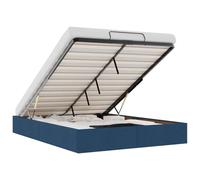 vidaXL Estructura Cama otomana sin colchón Tela Azul Pardo 140x200cm, Marco de Cama, Marco de Cama otomana, Marco de Cama con Almacenamiento Debajo de la Cama