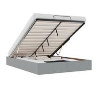 vidaXL Estructura Cama otomana sin colchón Tela Gris Claro 140x190 cm, Marco de Cama, Marco de Cama otomana, Marco de Cama con Almacenamiento Debajo de la Cama