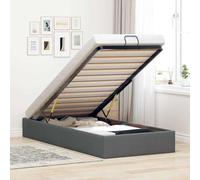 vidaXL Estructura Cama otomana sin colchón Tela Gris Oscuro, Marco de Cama, Marco de Cama otomana, Marco de Cama con Almacenamiento Debajo de la Cama