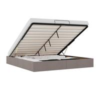 vidaXL Estructura Cama otomana sin colchón Tela Gris Pardo 160x200cm, Marco de Cama, Marco de Cama otomana, Marco de Cama con Almacenamiento Debajo de la Cama