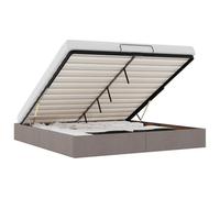 vidaXL Estructura Cama otomana sin colchón Tela Gris Pardo 160x200cm, Marco de Cama, Marco de Cama otomana, Marco de Cama con Almacenamiento Debajo de la Cama