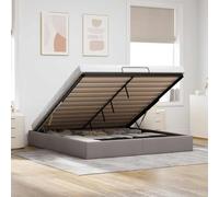 vidaXL Estructura Cama otomana sin colchón Tela Gris Pardo 180x200 cm, Marco de Cama, Marco de Cama otomana, Marco de Cama con Almacenamiento Debajo de la Cama