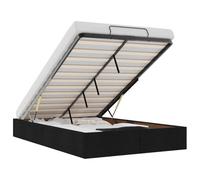 vidaXL Estructura Cama otomana sin colchón Tela Negro 120x200cm, Marco de Cama, Marco de Cama otomana, Marco de Cama con Almacenamiento Debajo de la Cama