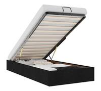 vidaXL Estructura Cama otomana sin colchón Tela Negro 90x200 cm, Marco de Cama, Marco de Cama otomana, Marco de Cama con Almacenamiento Debajo de la Cama