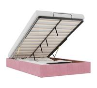 vidaXL Estructura Cama otomana sin colchón Terciopelo Rosa 120x200 cm, Estructura de Cama, Estructura de Cama otomana, Estructura de Cama con Almacenamiento Debajo de la Cama