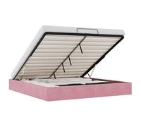 vidaXL Estructura Cama otomana sin colchón Terciopelo Rosa 200x200 cm, Estructura de Cama, Estructura de Cama otomana, Estructura de Cama con Almacenamiento Debajo de la Cama
