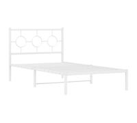 vidaXL Estructura Cama sin colchón con cabecero Metal Blanco 100x190cm
