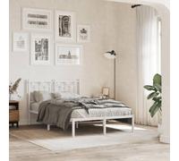 vidaXL Estructura Cama sin colchón con cabecero Metal Blanco 120x190cm