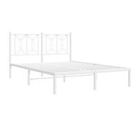 vidaXL Estructura Cama sin colchón con cabecero Metal Blanco 135x190cm