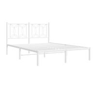 vidaXL Estructura Cama sin colchón con cabecero Metal Blanco 140x200cm