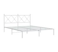 vidaXL Estructura Cama sin colchón con cabecero Metal Blanco 150x200cm