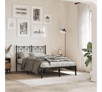 vidaXL Estructura Cama sin colchón con cabecero Metal Negro 120x190 cm