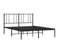 vidaXL Estructura de Cama con cabecero Metal Negro 120x190 cm, armazón de Cama, Cama, Estructura de Cama de Metal, Marco de Cama