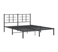 vidaXL Estructura Cama sin colchón con cabecero Metal Negro 150x200 cm