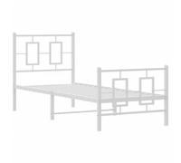 vidaXL Estructura Cama sin colchón con Estribo Metal Blanco 80x200 cm