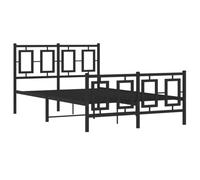 vidaXL Estructura Cama sin colchón con Estribo Metal Negro 120x190 cm