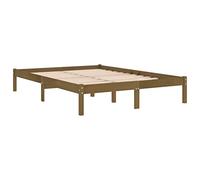 vidaXL Estructura Cama sin colchón Madera Maciza marrón Miel 200x200cm