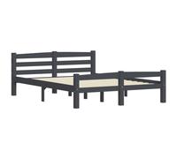 vidaXL Estructura Cama sin colchón Madera Pino Gris Oscuro 120x200 cm, Cama, Estructura de Cama de Metal, Muebles de Dormitorio