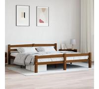 vidaXL Estructura Cama sin colchón Madera Pino marrón Miel 180x200 cm, Cama, Estructura de Cama de Metal, Muebles de Dormitorio