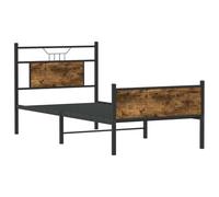 vidaXL Estructura Cama sin colchón Madera Roble Ahumado 80x200 cm, Muebles de Dormitorio, Cama Individual, armazón de Cama, Cama