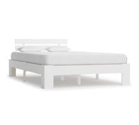 vidaXL Estructura Cama Somier Mobiliario Casa Clásica Práctica Cómoda Moderna Robusta y Duradera Sin Colchón Blanca 120x200cm Madera Maciza Pino