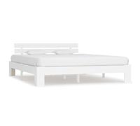 vidaXL Estructura Cama Somier Mobiliario Casa Clásica Práctica Cómoda Moderna Robusta y Duradera Sin Colchón Blanca 180x200cm Madera Maciza Pino