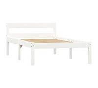 vidaXL Estructura Cama Somier Mobiliario Hogar Interior Elegante Práctica Moderna Duradera Resistente Robusta Blanca 90x200cm Madera Maciza Pino