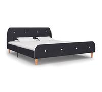 vidaXL Estructura Cama Tela Tapizada Somier Mobiliario Diseño Discreto Elegante Estructura Robusta y Duradera Buen Aspecto Gris Oscura 160x200cm