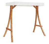 vidaXL Estructura Columpio y Techo Soporte Accesorio Asiento Silla Jardín Patio Terraza Balcón Exterior Decoración Crema Madera Curvada Acabado Teca