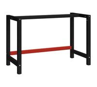 vidaXL Estructura de Banco de Trabajo Metal Negro y Rojo 120x57x79 cm