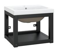 Vidaxl estructura de baño con lavabo incorporado hierro negro