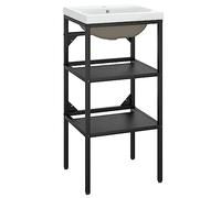 vidaXL Estructura de Baño con Lavabo Incorporado Soporte Lavadero Consola Cuarto de Baño Aseo Inodoro Lavamanos Muebles Hierro Negro