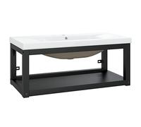 vidaXL Estructura de Baño con Lavabo Incorporado Soporte Lavadero Consola Cuarto de Baño Aseo Inodoro Lavamanos Muebles Hierro Negro