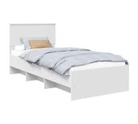 vidaXL Estructura de Cama 120 x 123 cm Madera de ingeniería, Marco de Cama Rectangular de Madera, Muebles Modernos para Dormitorio, soluciones de sueño duraderas, diseño Minimalista para decoración u