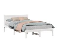 vidaXL Estructura de Cama de Madera de Pino Blanca Madera de Pino Macizo
