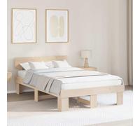 vidaXL Estructura de Cama 120 x 200 cm de Madera de Pino Maciza en marrón, con Listones fijos. No Necesitas somier, se Monta fácil Entre Dos. Tiene un diseño Moderno Que va Bien en el Dormitorio. Es