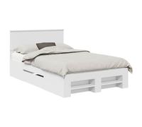 vidaXL Estructura de Cama 137 x 203 cm Madera de ingeniería, Muebles de Dormitorio, diseño Rectangular, Estilo Moderno, Materiales duraderos, para hogar contemporáneo, Organiza tu Espacio