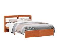 vidaXL Estructura de Cama 2 pcs Marrón Cera Madera de Pino Macizo, Cama Moderna de Madera, diseño Rectangular, Pino Duradero, solución compacta para un Dormitorio Estiloso