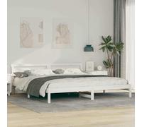 vidaXL Estructura de Cama 200 cm con Madera Blanca Natural y luz LED Multicolor integrada. No Necesitas somier. Tiene un diseño Moderno y se Monta fácil. Viene con Conector USB y un Acabado Mate. La