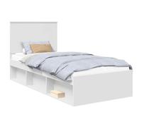 vidaXL Estructura de Cama 90 x 200 cm Madera de Pino Macizo, Iluminación Moderna Rectangular, Muebles Elegantes, decoración Elegante, Ropa de Cama cómoda