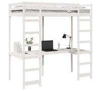 vidaXL Estructura de Cama Alta 90 x 190 cm Madera de Pino Macizo, Dormitorio, Rectangular, Moderno, Resistencia Pesada, Diseño Duradero, Diseñado para Confort y Uso a Largo Plazo con Estilo