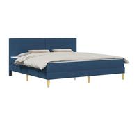 vidaXL Estructura de Cama Azul 180 x 200 cm Poliéster, Configuración Moderna de Dormitorio, Marco de Cama Durable, Soporte de colchón de Espuma Rectangular, Muebles contemporáneos estilosos